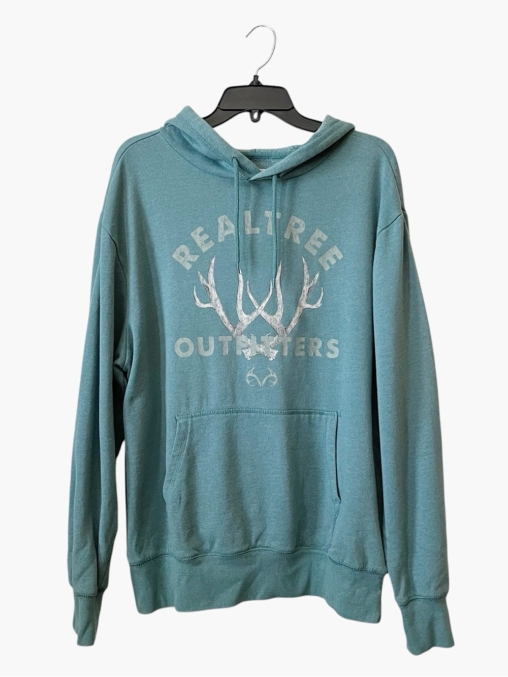 Realtree Men's Graphic Hoodie Men's Size L Green Long Sleeves Heather Spruce